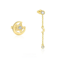 wholesale S925 Sterling Silver Star And Moon Fashion Earrings For Women, Elegant European-style Zircon-accented Versatile Luxury Trendy Earrings-0-0