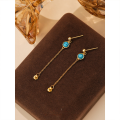 wholesale S925 Sterling Silver With Turquoise Fringe Earrings, Women's。-0-2