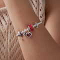 wholesale 925 sterling silver afternoon coffee red wine beads bulk jewelry bracelet bead set pendant-0-3