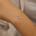 wholesale S925 Sterling Silver Geometric Zircon Rhombus Bracelet For Women, Trendy And Versatile-0-2