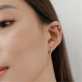 wholesale S925 Sterling Silver Super Sparkly Single Row Petal Zircon-studded Ear Hoop Clasp Earrings For Women,-0-2