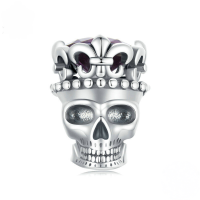 wholesale Metal S925 Sterling Silver Skull Beads Halloween Loose Beads Festivals-undefined