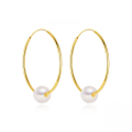 wholesale 925 Sterling Silver Exaggerated Large Hoop Earrings With Pearls, Hot-selling In Europe And America, Ins Trendy Minimalist Style-0-5