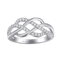 wholesale Sterling silver S925 textured twisted rope design ring-0-4