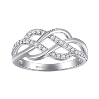 wholesale Sterling silver S925 textured twisted rope design ring-undefined