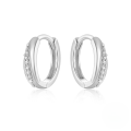wholesale S925 Sterling Silver Double Row Zircon Inlaid Minimalist Fashion Ear Hoops,-0-10