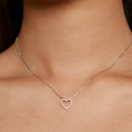 wholesale S925 sterling silver heart-shaped moissanite necklace for women MSN019-0-4