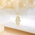 wholesale 925 Sterling Silver Women's Fatima Hand Necklace,，。-0-1