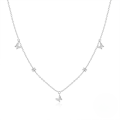 wholesale S925 Silver Butterfly Zircon Layered Necklace, Trendy And Versatile-0-1