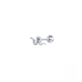 wholesale S925 Sterling Silver Mini Snake Stud Earrings With Zircon Accents, Threaded Piercing Ear Bone Stud, Trendy Euro-american Style-0-5