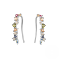wholesale S925 Sterling Silver Ins-style Light Luxury Zircon-studded Back Earring Ear Climber-0-4