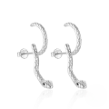 wholesale Metal: 925 Sterling Silver Creative And Fun Adjustable Snake Earrings,,ins,-0-4