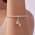 wholesale 925 Sterling Silver Blue Badminton Shuttlecock Racket Charm Pendant Necklace With Cubic Zirconia-0-3