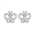 wholesale 925 Sterling Silver Butterfly Stud Earrings For Women Girls Gift-0-0