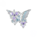 wholesale Silver 925 white gold beads purple butterfly iris flower bead jewelry-0-0