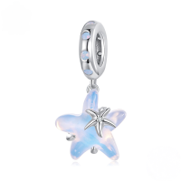 wholesale Metal S925 Silver Summer Ocean Turtle Starfish Bead Mixed Charm Set-undefined