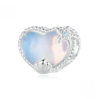 wholesale S925 silver heart bead dream ocean love bracelet charm beads-undefined