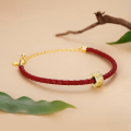wholesale Gold-plated  Auspicious Swastika Pattern Silicone Bead S925 Silver Bracelet-0-2