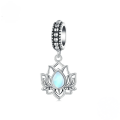 wholesale S925 sterling silver moonstone bracelet pendant loose beads lotus trending-0-0