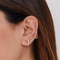 wholesale S925 Sterling Silver Moon Threaded Earring With Zircon, Cross-border Bestseller, Minimalist Ear Bone Stud-0-3