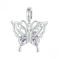 wholesale Silver-plated 925 sterling silver filigree butterfly charm pendant bead link bracelet accessory-0-4