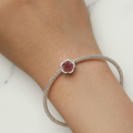 wholesale S925 sterling silver, pink crystal rose beads, bracelet accessories, charms, loose beads-0-2