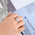 wholesale S925 Sterling Silver 12ct 5A Cubic Zirconia Square Statement Ring, Luxury Style-0-1