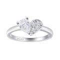wholesale Sterling silver teardrop zircon heart-shaped ring, high-end S925 silver rings-0-0
