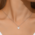 wholesale 925 Sterling Silver, Plated With White Gold Plated, Minimalist, Cute, Girl-next-door Style Cat Paw Or Dog Paw Necklace-0-1