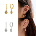 wholesale S925 Sterling Silver Ins-style Palm-shaped Zircon-accented Ear Cuff-0-3