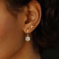 wholesale S925 Sterling Silver Opal Starry Twinkle Micro-inlaid Earrings, French Style Luxury Women's Ear Studs-0-1