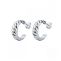 wholesale S925 Sterling Silver Fashion Croissant C-shaped Hoop Earrings, Cross-border Bestseller, Trendy Ins Style-0-4