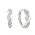 wholesale S925 Sterling Silver Creative Crossed 8-shape Zircon Inlaid Hoop Earrings, Trendy Ins Style-0-4