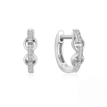 wholesale 925 Sterling Silver With Zircon Accent Chain Style Hoop Earrings, European And American Design-0-5