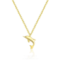 wholesale 18k Gold Plated S925 Sterling Silver Dolphin Pendant Necklace With Zircon, Ins Minimalist Design-0-1