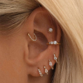 wholesale S925 Sterling Silver Luxury Zircon-studded Circle Ear Cuff, Korean Style Minimalist Elegant Earrings-0-1