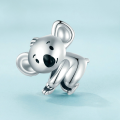 wholesale Pure Silver S925 Koala Tree Bead Bracelet, Simple Enamel Cute Animal Charm 11 words-0-4