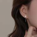 wholesale S925 Sterling Silver Camellia Ear Threads With Floral Resin Accents, Ethereal And Fresh Style For Women, Versatile Tassel Earrings, New Winter Collection-0-5