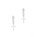 wholesale S925 Sterling Silver Star Moon Opal Inlaid Cross Earring Hoop-0-8