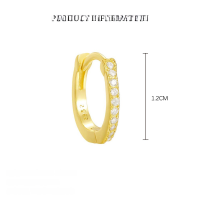 wholesale S925 Sterling Silver Bohemian Four-leaf Clover Earrings With Zirconia Flower Embossed Cross-border Wholesale-E1274E-Gold/Single 925 Silver