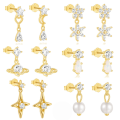 wholesale S925 Sterling Silver With Zircon, Pearl, And Planet Design Earrings, Trendy In-0-0