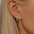 wholesale S925 Sterling Silver Marquise Heart Flat Back Threaded Ear Cartilage Stud With Sparkling Green Crystals-0-1