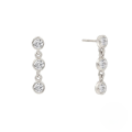 wholesale S925 Sterling Silver Ins Minimalist Three-zircon Stud Earrings,-0-4