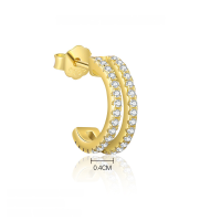 wholesale S925 Sterling Silver Cross-border Wholesale Star Moon Micro-inlaid Tassel Earring Set-E4751-Gold/Single 925 Silver