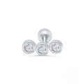 wholesale S925 Sterling Silver Three-piece Screw Thread Zircon Ear Bone Stud, Hot Selling European And American Export-0-4