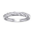 wholesale 925 silver twisted design ring with pave diamond band, minimalist luxury, open tail style-0-0