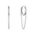 wholesale S925 Sterling Silver Classic Versatile Chain Hoop Earrings With Minimalist Fringe-0-4