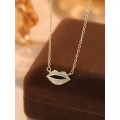 wholesale S925 Sterling Silver Exaggerated Lip Pendant With Zircon Necklace For Women-0-4