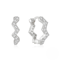 wholesale S925 Sterling Silver Single Row Wave Zircon Ear Cuff, Amazon Bestseller, Elegant Women's Earrings-0-4