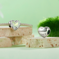 wholesale 925 Sterling Silver Green Clover Opal Butterfly Dangle Bracelet Charm For Women-0-3